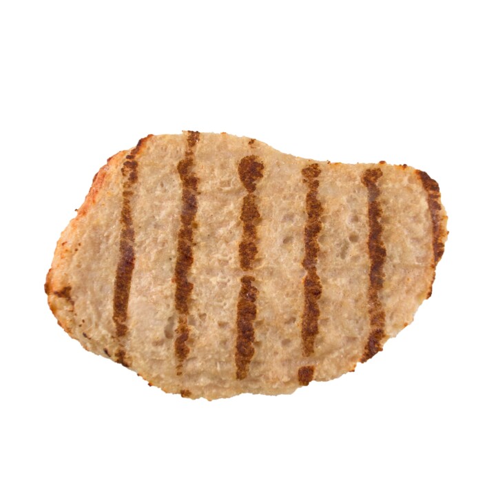 Fully cooked grilled chicken breast patties