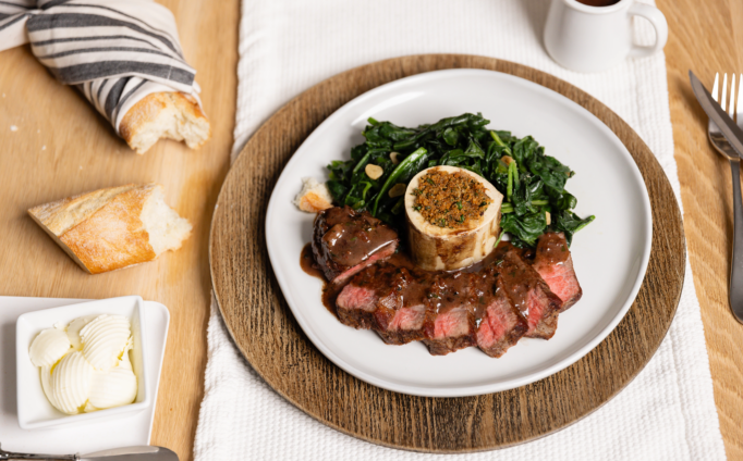 Steak with Sauce Bordelaise