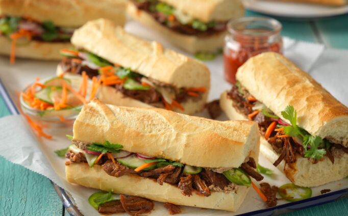 Gochujang Beef Banh Mi Sandwiches