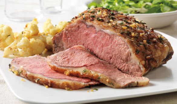 Herb-Topped Beef Roast with Roasted Cauliflower