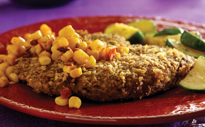 Mexican-Style Milanesa with Smoky Corn Relish