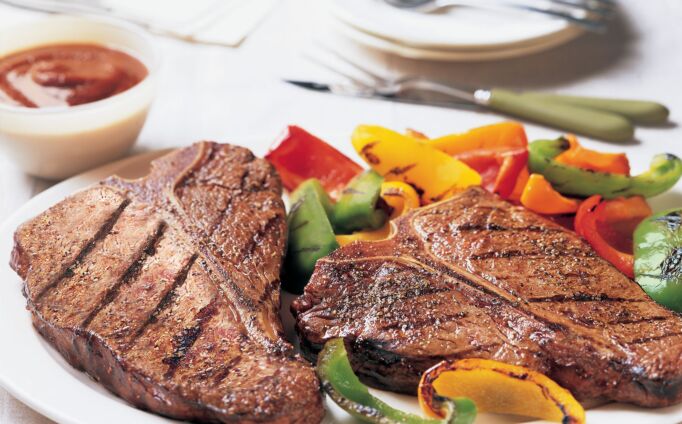 Spicy Five-Pepper T-Bone Steaks