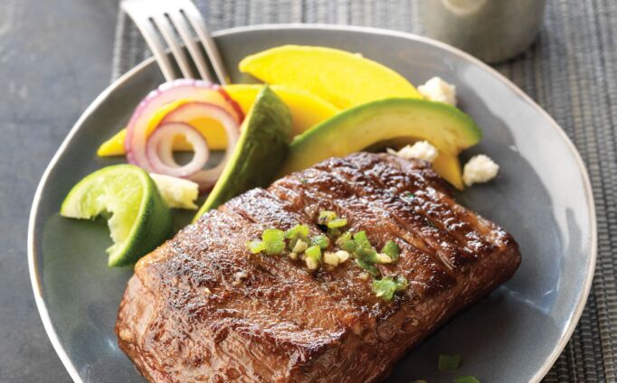 Spicy Grilled Ribeye Cap with Avocado-Mango Salad