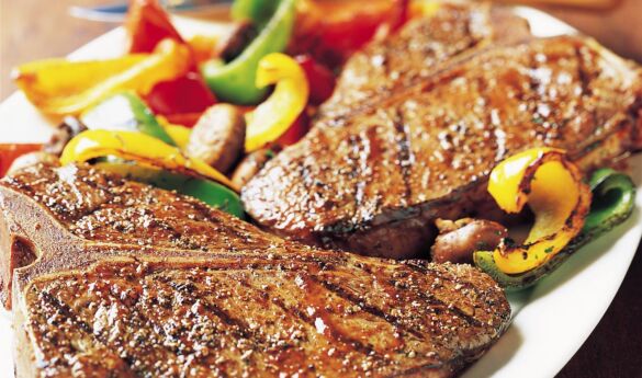 T-Bone Steaks & Grilled Vegetables