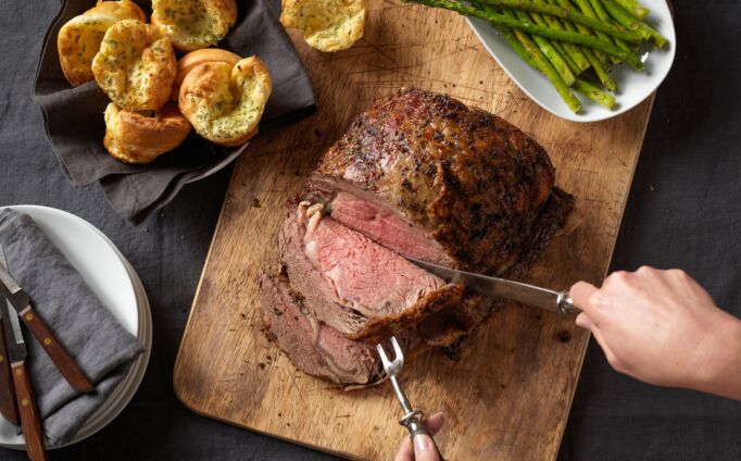 Beef Rib Roast with Yorkshire Puddings