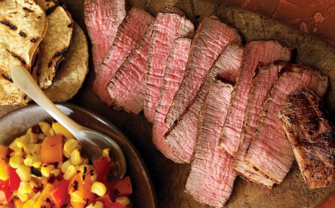 Grilled Southwest Steaks with Sunset Salad